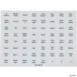 Pentair 520549 EasyTouch Indoor Control Panel For 8 Circuit Systems -swimming pool supplies shop 520549 labels