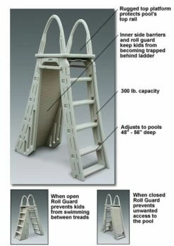 Confer A-Frame Above Ground Pool Ladder With Roll Guard - 7200 7 Confer A-Frame Above Ground Pool Ladder With Roll Guard - 7200 -swimming pool supplies shop a frame above ground pool ladder with rollguard ne1162