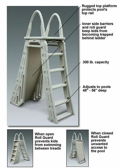 Confer A-Frame Above Ground Pool Ladder With Roll Guard - 7200 5 Confer A-Frame Above Ground Pool Ladder With Roll Guard - 7200 - Image 3