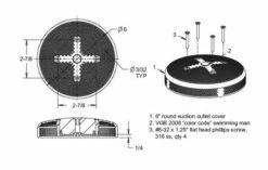 AquaStar 6" Hockey Puck Sumpless Suction Outlet Cover - VGB - White - 6HPHA101