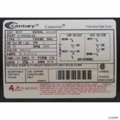 B127 Pool Pump Motor 56J Frame 3/4 HP C-Face 115/230V -swimming pool supplies shop b127 pool pump motor 56j frame