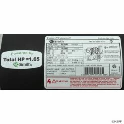 B2841, B2841V1 Pool Pump Motor 56Y Frame 1 HP Square Flange 115/208-230V - Energy Efficient -swimming pool supplies shop b2841v1 pool pump motor 56y frame label