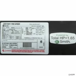 B2982 2-Speed Pool Pump Motor 56Y Frame 1 HP 230V Energy Efficient -swimming pool supplies shop b2982 2 speed pool pump motor label