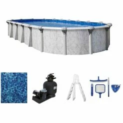Bermuda 12' X 20' Oval 52" Resin Frame Above Ground Pool Package - NB7214P