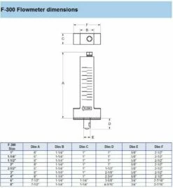 Blue-White 2 Inch PVC Flowmeter 20-120 GPM - F-30200P