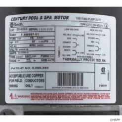BN40SS Pump Motor 48Y Frame 2 HP Thru-Bolt 115/230V -swimming pool supplies shop bn40ss pump motors 48y frame 2 hp thru bolt