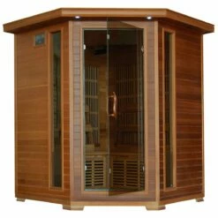 Whistler 4-Person Cedar Corner Infrared Sauna W/ 10 Carbon Heaters - SA1320
