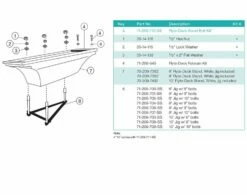 SR Smith 68-207-7362B Diving Board And Stand Combination, Flyte Deck II Stand White In Color With Truetread Diving Boad, 6' White With Blue Truetread -swimming pool supplies shop flyte deck ii stand exploded 1200x960 1