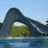 Global Pool Products Splash Pool Slide - Right Turn - Grey