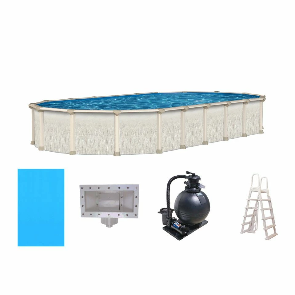 Kona Pearl 15' X 30' Oval 52" Steel Swimming Pool Package 3 Kona Pearl 15' X 30' Oval 52" Steel Swimming Pool Package