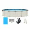 Kona Pearl 15' Round 52" Steel Swimming Pool Package -swimming pool supplies shop kona pearl round above ground pool package