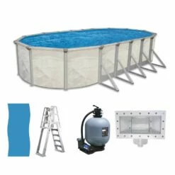 Ocean Mist Englewood 12' X 18' Oval 52" Above Ground Pool Package -swimming pool supplies shop ocean mist englewood oval package