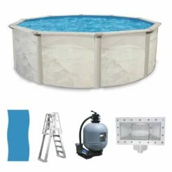 Ocean Mist Englewood 24' Round 52" Above Ground Pool Package -swimming pool supplies shop ocean mist englewood round 52 package lg