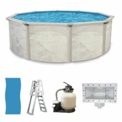 Ocean Mist Englewood 21' Round 52" Above Ground Pool Package -swimming pool supplies shop ocean mist englewood round 52 package sm 1 1