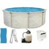 Ocean Mist Englewood 18' Round 48" Above Ground Pool Package -swimming pool supplies shop ocean mist englewood round package 1