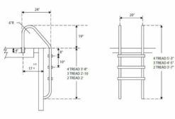 S.R. Smith 24 Inch Pool Ladder Stainless Steel Treads VLLS-103S -swimming pool supplies shop s.r. smith 24 inch pool ladder dimensions 1