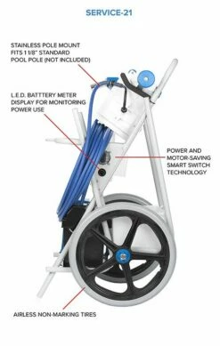 Hammerhead 21" Portable Service Vacuum W/ 40' Cord & Trailer/Truck Mount - SERVICE-21 -swimming pool supplies shop s21 left2021