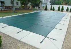 GLI 15' X 30' Rectangular Secur-A-Pool Green Mesh Safety Cover - 12 Year