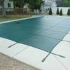 GLI 16' X 32' Rectangular Secur-A-Pool Green Mesh Safety Cover - 12 Year
