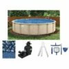 27' Round Surfside 52" Steel 7" Top Rail Above Ground Pool Package - NB7310P -swimming pool supplies shop surfside pool package boulder liner 1 1 1 1
