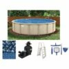21' Round Surfside 52" Steel 7" Top Rail Above Ground Pool Package - NB7306P -swimming pool supplies shop surfside round steel above ground pool package bb