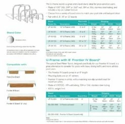 SR Smith 68-209-1582 Diving Board And Stand Combination, U-Frame 400 Lbs, Polished Steel With 8' Frontier IV Diving Board Radiant White -swimming pool supplies shop u frame description sheet