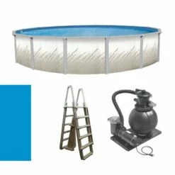 Whispering Springs 15' Round 52" Steel Swimming Pool Package